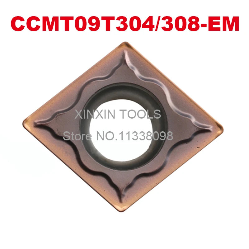 الأصلي ZCC CCMT09T304-EM CCMT09T308-EM YBG205 CCMT 09T304 09T308 لالفولاذ المقاوم للصدأ PVD طلاء كربيد إدراج عدة المخرطة