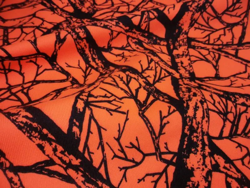 

1.5M Width Orange Camouflage Cloth Polyester Cotton Twill Bionic Tree Camo Fabric Waterproof Wear Resistant Warning Clothes