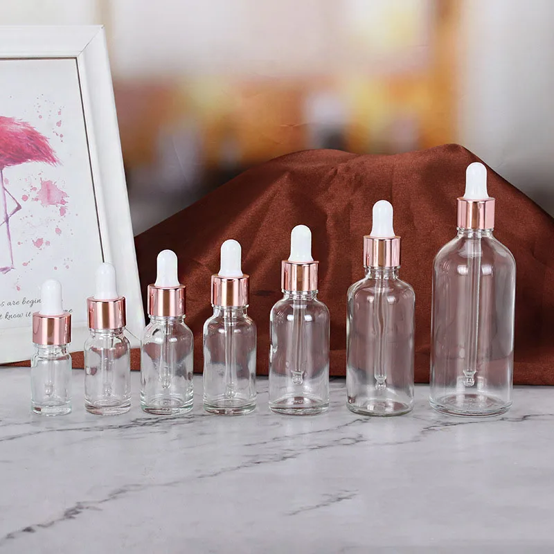 5ml 10ml 30ml 50ml 100ml Glass Dropper Bottles Translucence Essential Oil Bottles With Glass Pipettes Empty Refillable Bottles