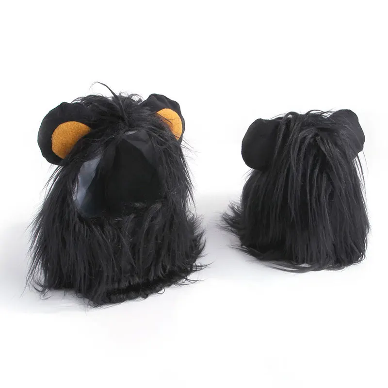 Lion Shaped Cosplay Hat for Cat Black Designer Pet Dog Accessories Winter Christmas Costume Kitten Head Wear Puppy Pet Supplies