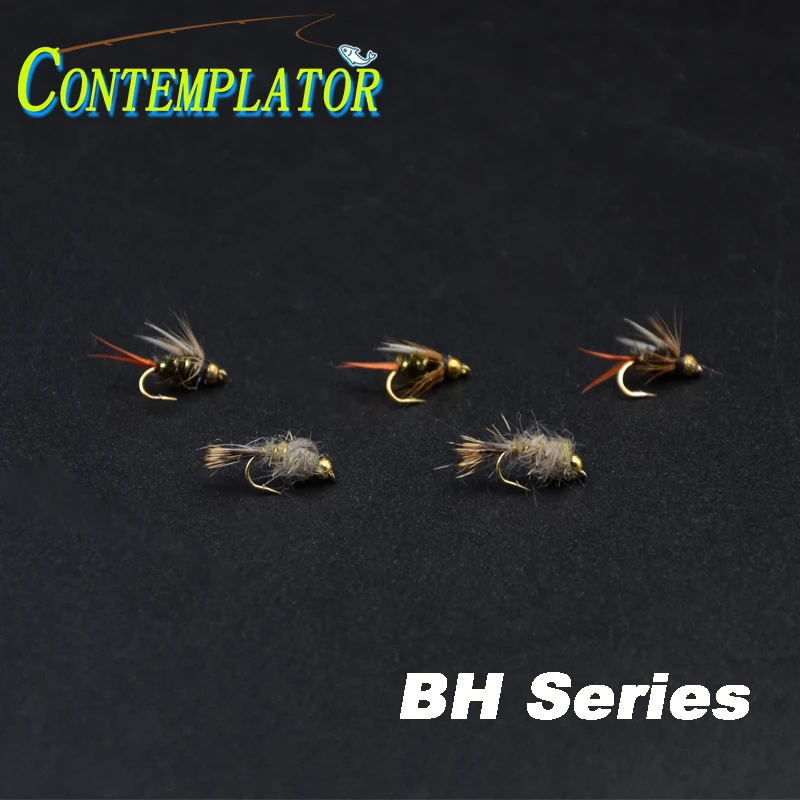 CONTEMPLATOR 5pcs Mixed Beadhead 14# Prince&Hare’s Ear Nymph Fly Patterns Simulating Mayfly Nymphs Caddis Fly Fishing Wet Flies