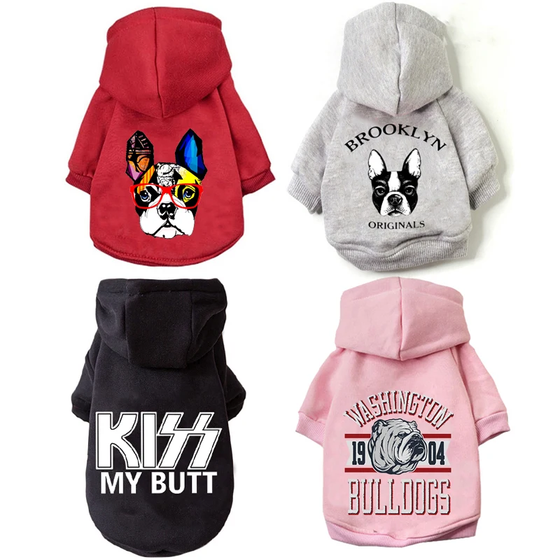 Warm Dog Hoodie Winter Pet Clothing For Dogs Cartoon Cotton Dog Clothes For Small Medium French Bulldog Ropa Perro Outdoor