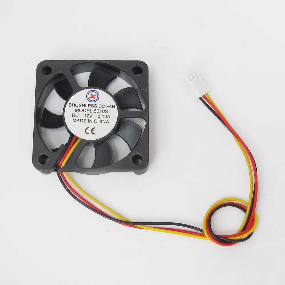 1pc Brushless DC Cooling Fan 50x50x10mm 5010S 7 blades 12V 0.10A 3pin Connector