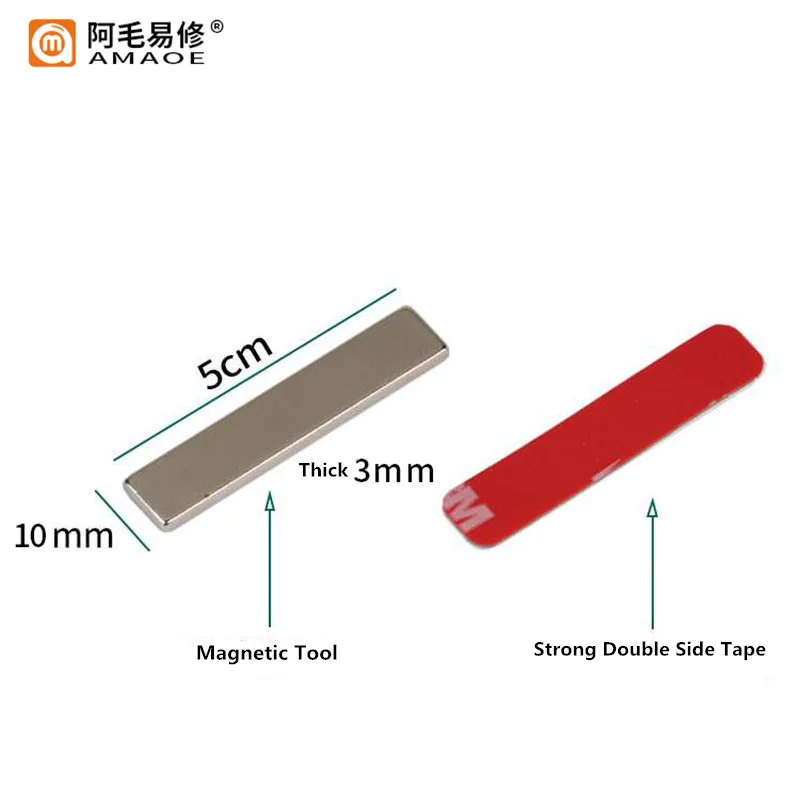 Amaoe Magnetic Tool Holder Metal Magnet Storage Organizer Bar For Mobile Phone Maintenance Clean Up Sticker Tape Tool Fixture