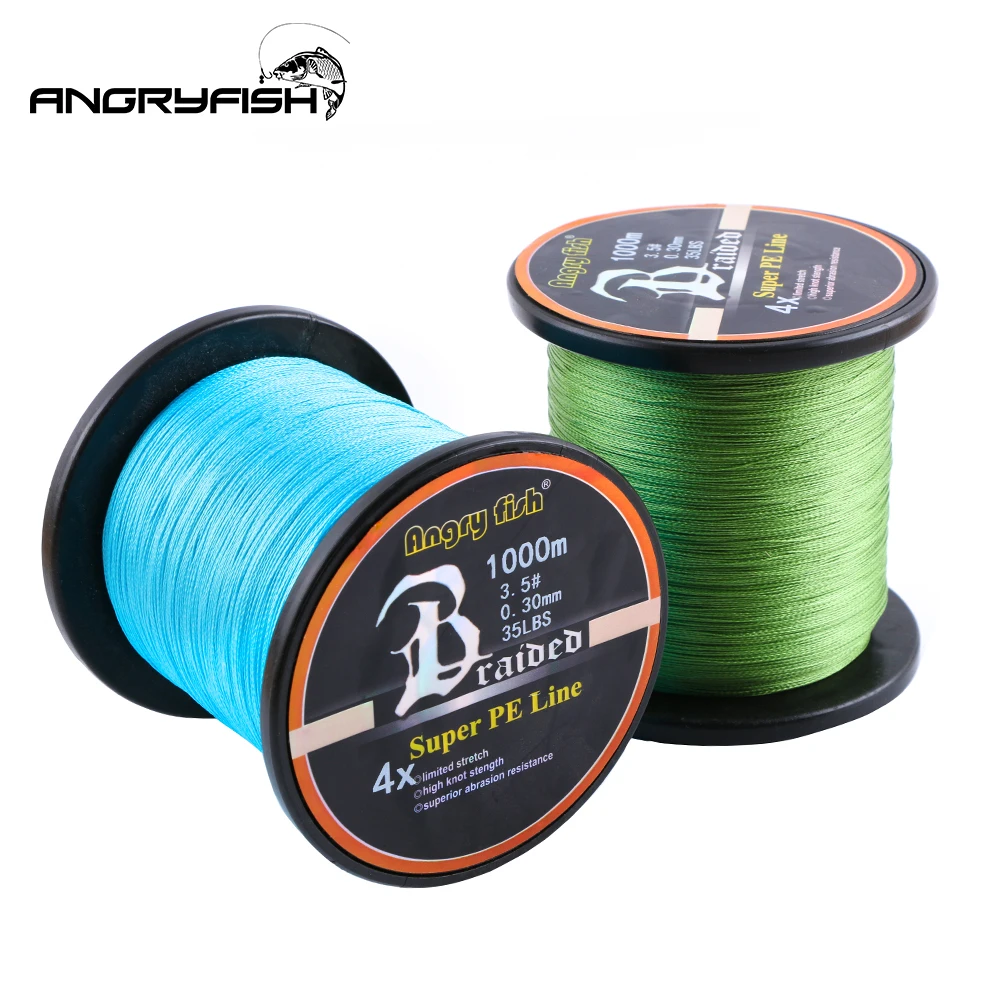 ANGRYFISH 300M/500M 4 Strands Braided Fishing Line 8 Colors Super PE Line Strong Strength