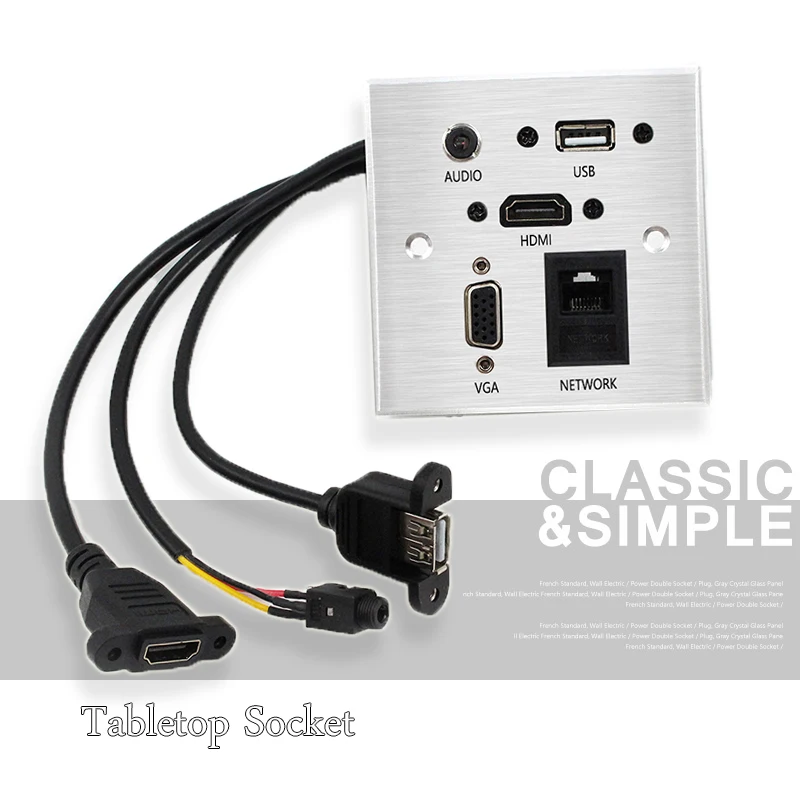 Desktop Socket Tabletop Socket  Audio, HDMI, USB, Network, VGA Information outlet box /desktop socket /Multifunction