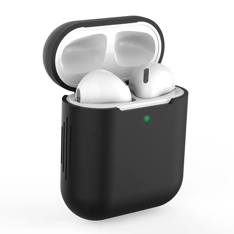 Mới Dẻo Silicone Trường Hợp Cho Airpods1 2nd Sang Trọng Bảo Vệ Tai Nghe Chụp Tai Cover Rung 1 & 2 Chống Sốc Tay