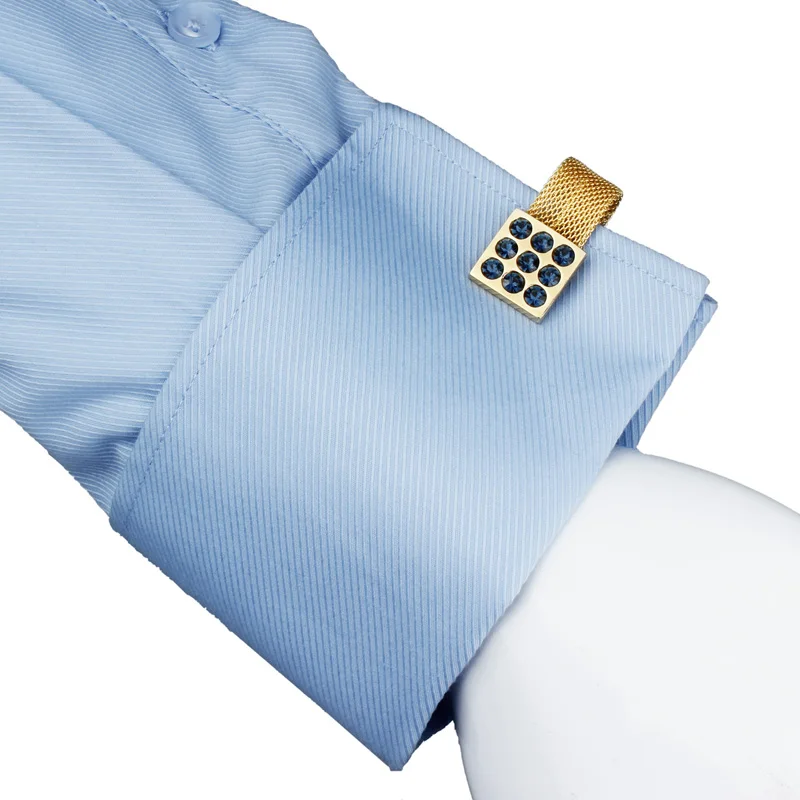 Crystal Cufflinks for men with Chain,Men French Cuff Shirt,Fashionable Jewellery Accessories for Men for Christmas,Wedding Party