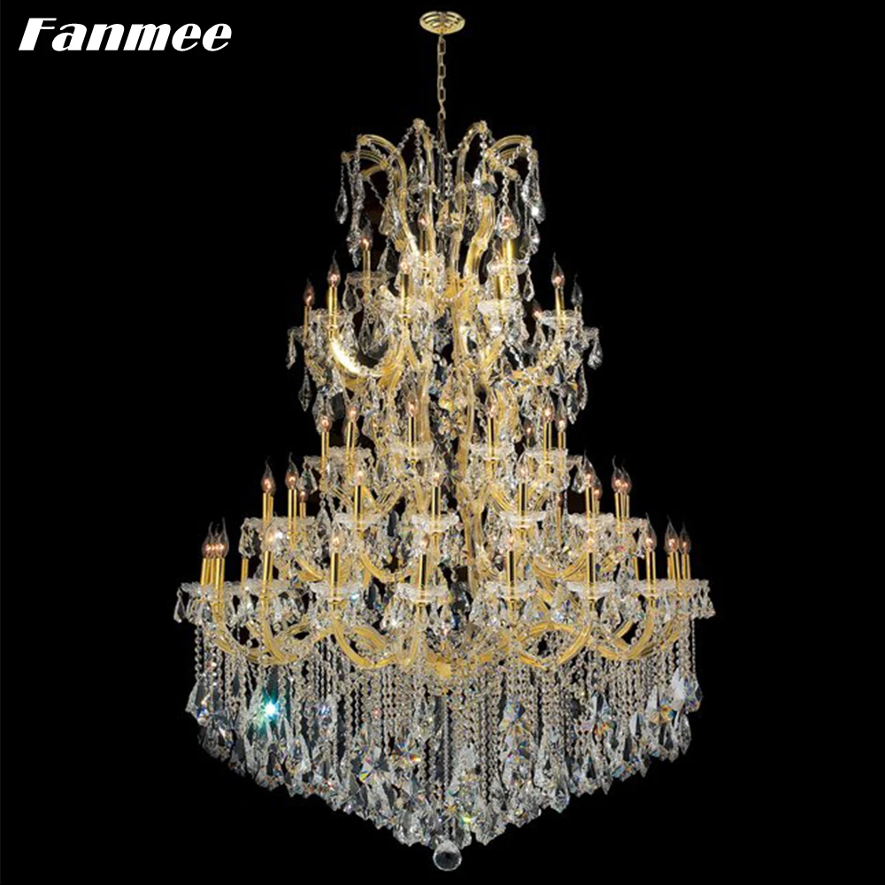 Maria Theresa Chandelier Luxury Clear Crystal Ceiling Chandelier Lighting LED Empire Royal Gold Hanging Light Fixture for Foyer