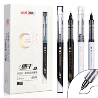 Deli 0.5mm Quick Dry Black Ink Straight Liquid Rollerball Pen Signature Pen Stationery Student School Office Supplies Gel Pen