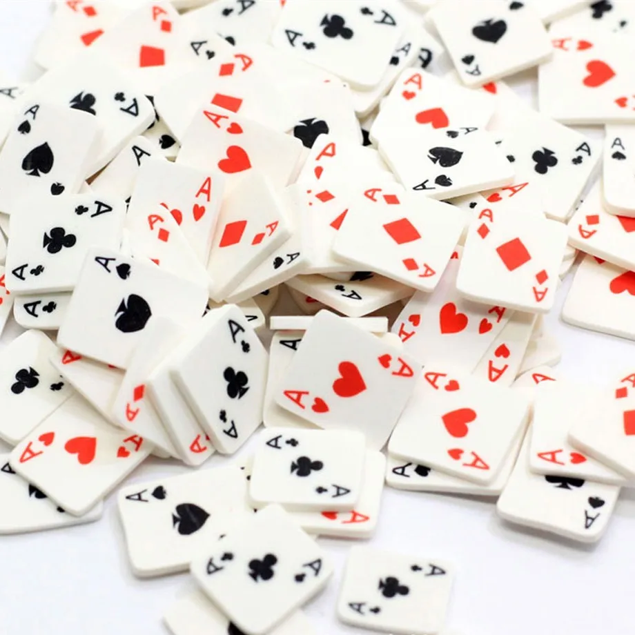 

20g/Lot Ace Poker Playing Cards Polymer Clay Slices for DIY Crafts Plastic Klei Mud Particles 5mm/10mm