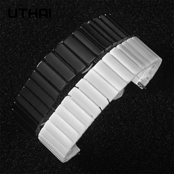 UTHAI C03 Ceramic 20/22 / 24mm watch strap watch band For Samsung watch high quality Ceramic strap For apple watch 1/2/3/4/5/7