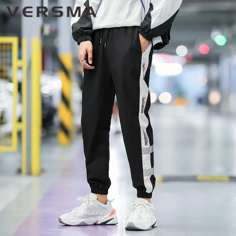 VERSMA Harajuku Vintage Reflective Casual Harem Pants Trousers Women Hip Hop Streetwear Joggers Punk Sports Pants Men Sweatpants