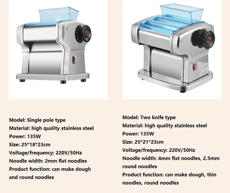 220V Listrik Rumah Tangga Pembuat Mie Komersial Otomatis Stainless Steel Multi Adonan Menekan Mesin Noodle Maker Mesin