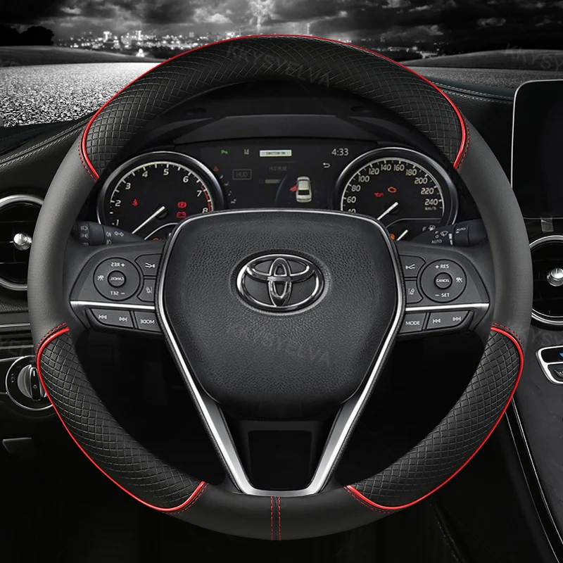 Microfiber Leather CarSteering Wheel Cover For Toyota Corolla Avensis Yaris Rav4 Hilux Auris 2013 2014 2015 Auto Accessories