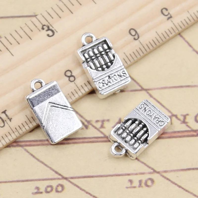 10pcs Charms Draw Crayons 17x9mm Tibetan Silver Color Pendants Antique Jewelry Making DIY Handmade Craft