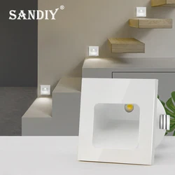 SANDIY Small Stair Light Recessed Step Lighting White Black Wall Lamps Mini 1W Aluminum Luminaire for Ladder Corridor Kids Room