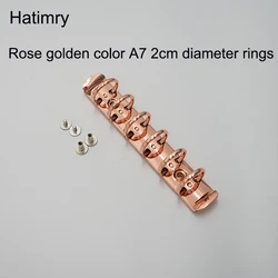 A7 standerd 6 holes  sprial clip binder clip rose golden color 2cm diameter clip for leather notebook school supplies