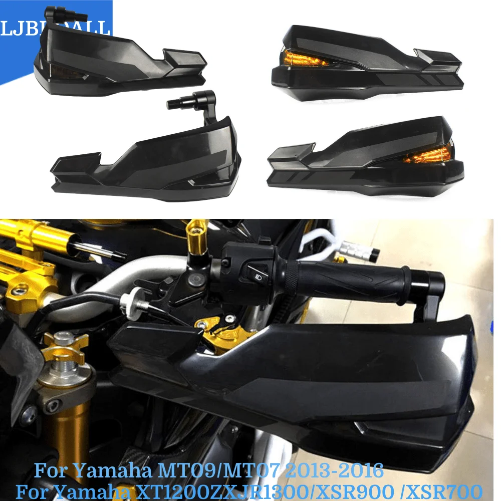 

Motorcycle Handlebar Hand Brush Guard Handle bar Handguard Protector with LED Light for Yamaha MT09 MT07 2014-2020 XSR900 700