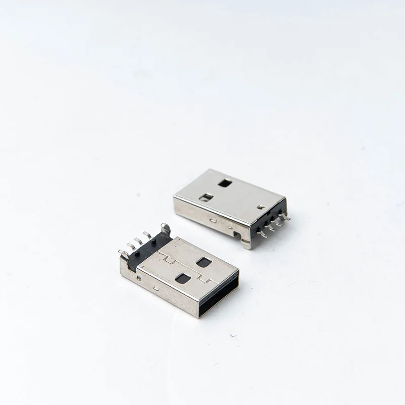 USB 2.0 Male A Type 180 Degree  U Disk Connector  4Pin Flat Buckle USB Male Plug  Random Color