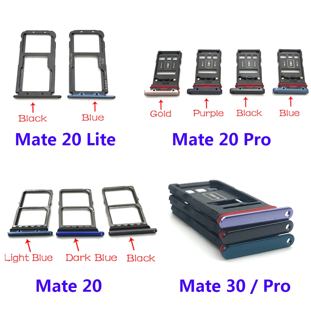 For Huawei Mate 20 Lite 30 Pro X 20X Micro Nano SIM Card Holder Tray Slot Holder Adapter Socket