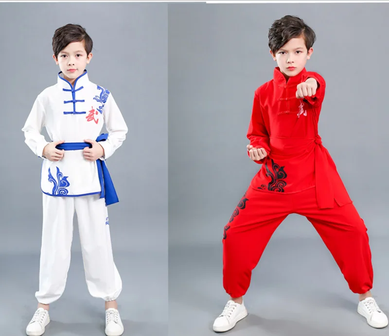 Traditional Chinese Wushu Costume for Boys Girls Kid Tai Chi KungFu Uniforms Short Long Sleeve Costumes Martial Arts outfit