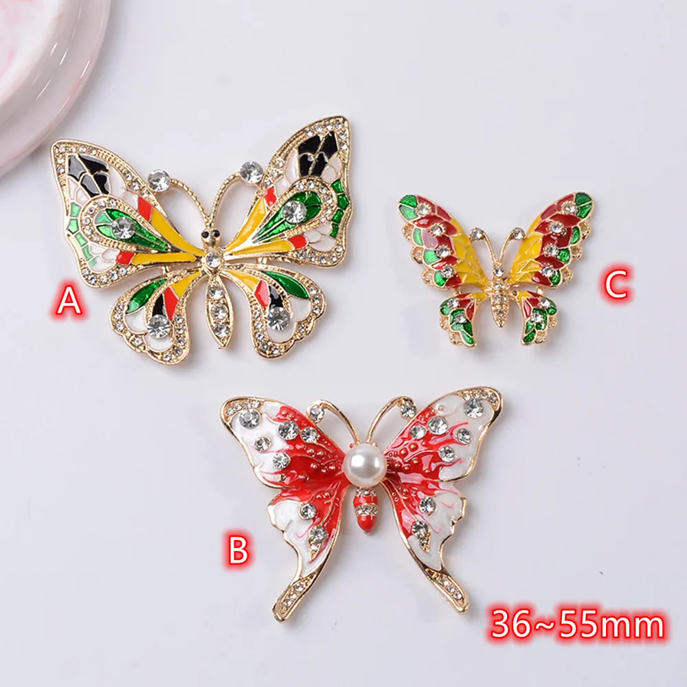 Butterfly Buttons Embellishments for Craft 10pcs big Colorful Rhinestone Buttons Sewing Craft Scrapbooking Butterfly Button