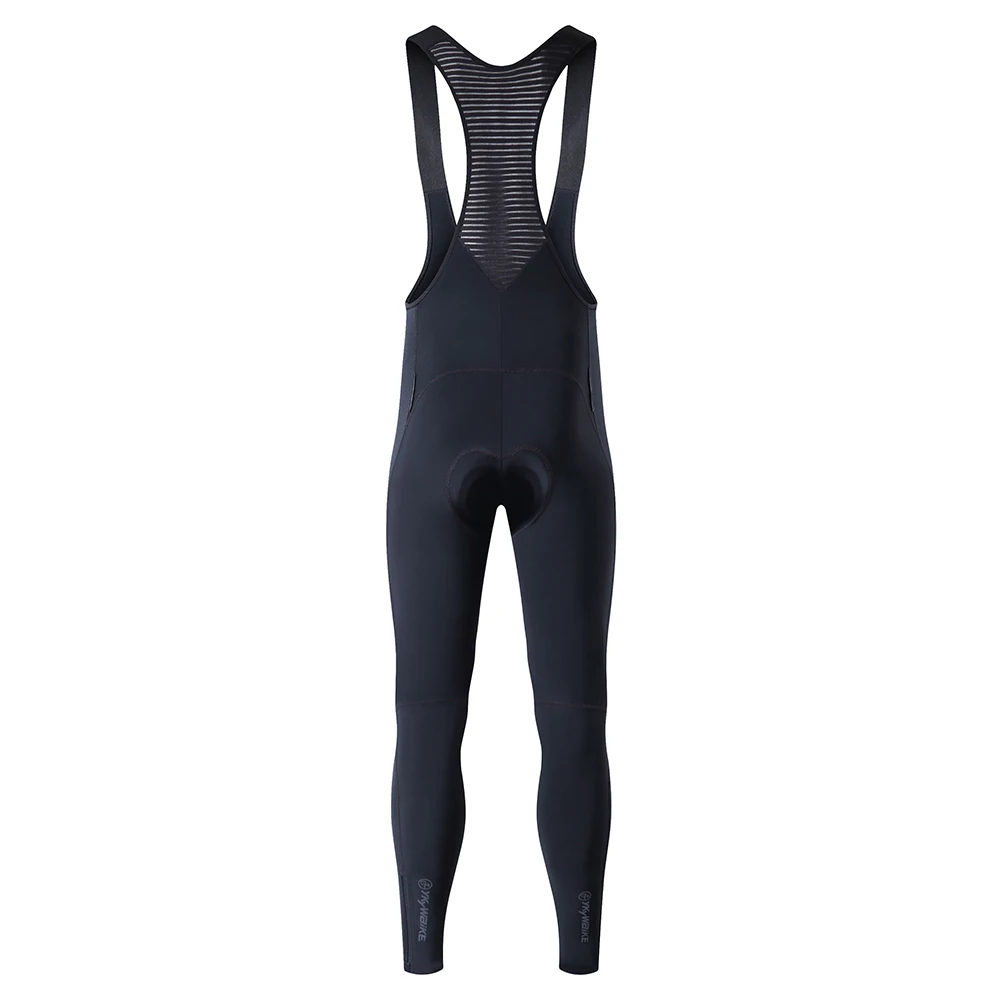Ykywbike Herren Winter Thermo Fleece Radfahren Trägerhose Mountainbike Ykk Reißverschluss Radhose Pro Team Gel Gepolsterte MTB Lange Hose – Detail 7
