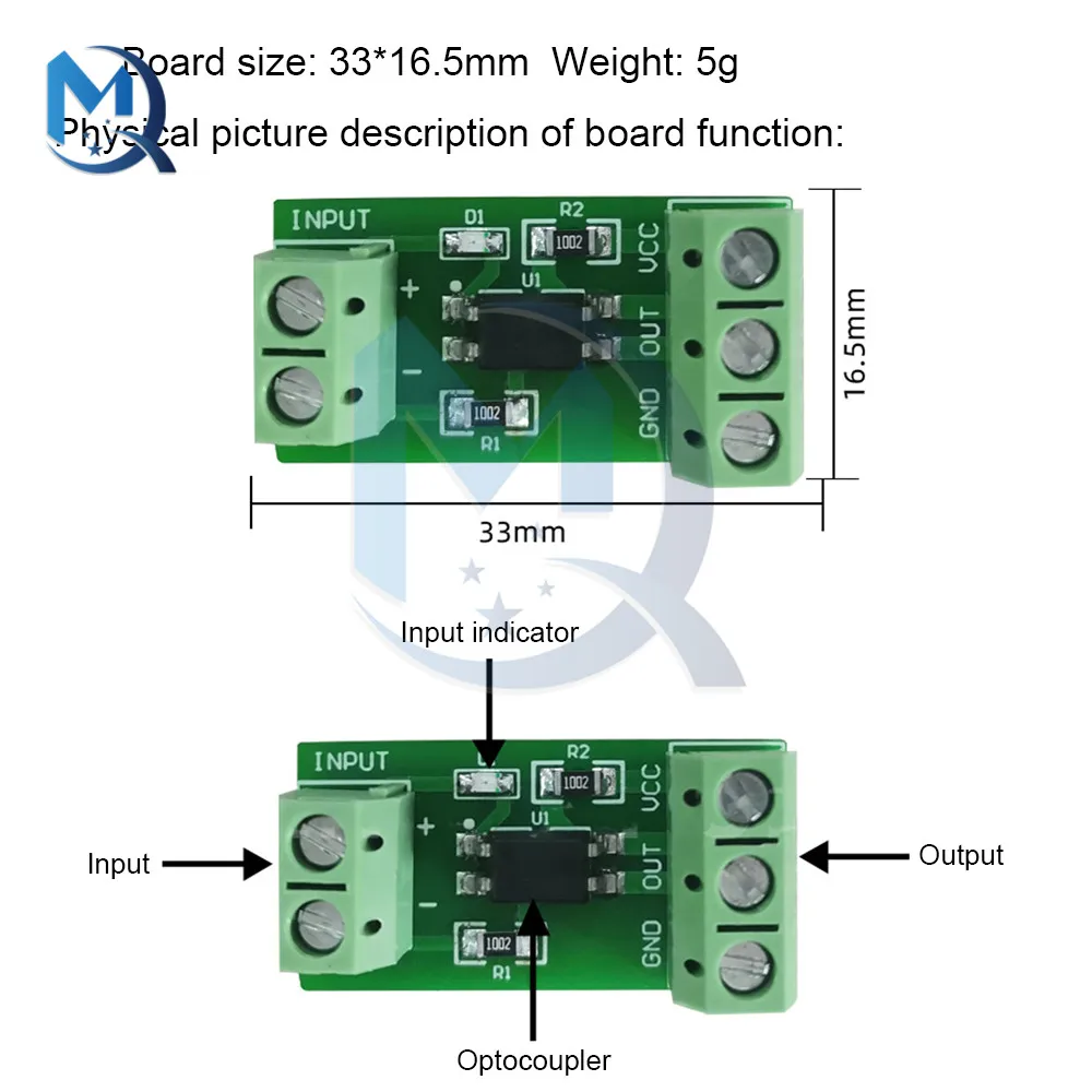 Optical Coupler Isolation Module 1Channel Photoelectric Isolator Signal Isolation Anti-interference 3-5V 12V 24V