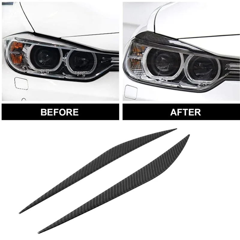 

Headlamp Eyebrow Cover for BMW 3 Series F30 2013-2017 Carbon Fiber Headlight Eyebrow Eyelid Cover Trim