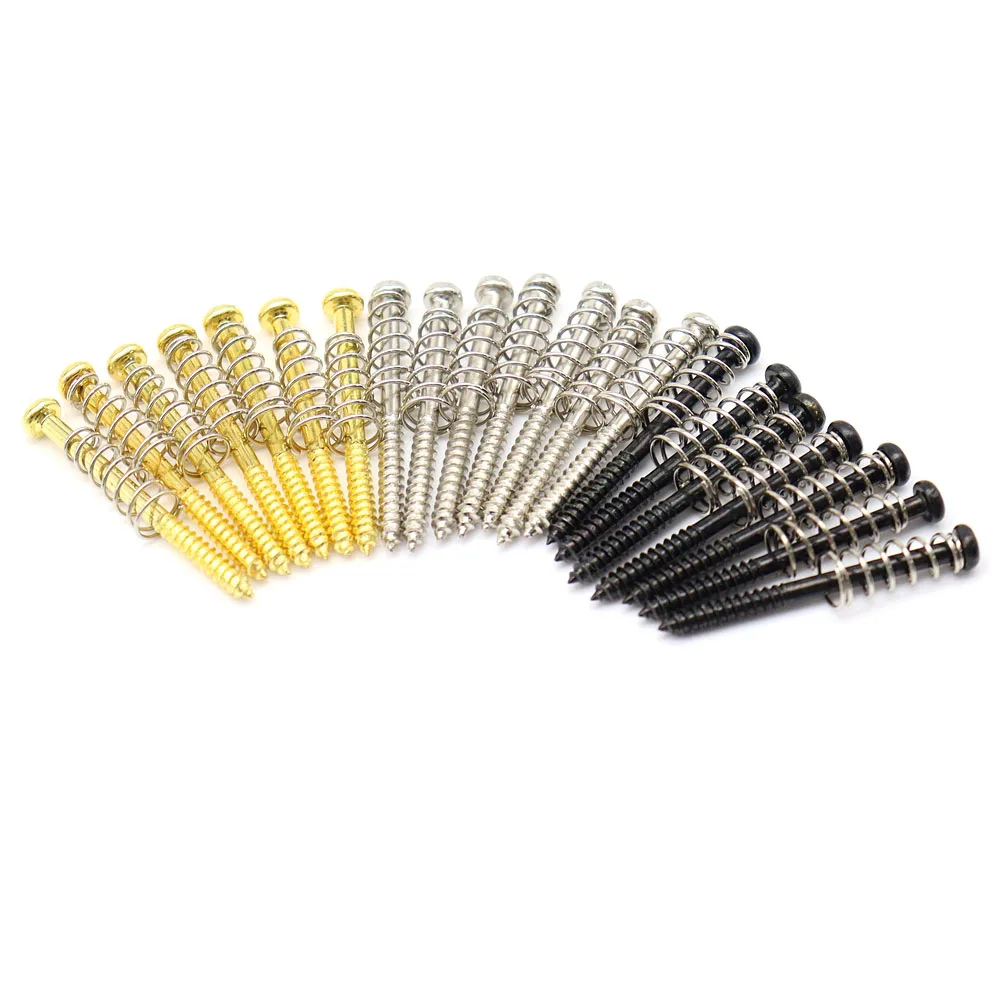 30 Stück Schrauben für E-Gitarren- und Bass-Tonabnehmer, feste Einstellschraube, Befestigungsschraube mit Feder, 3 x 38 mm – Detail 2