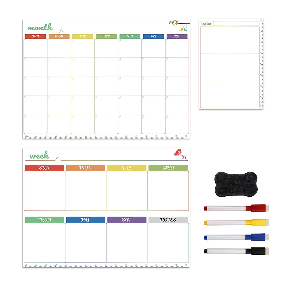 Magnetic Soft Whiteboard Refrigerator Stickers Erasable Memo Message Practice Writing Board Dry Erase Planner Notes Week Month