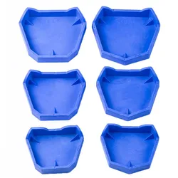 6Pcs/set Dental Model Base Set Dental Mold Plaster Base Denture Tray Oral Hygiene Care Dental Lab Former Base Kit for 3 Sizes