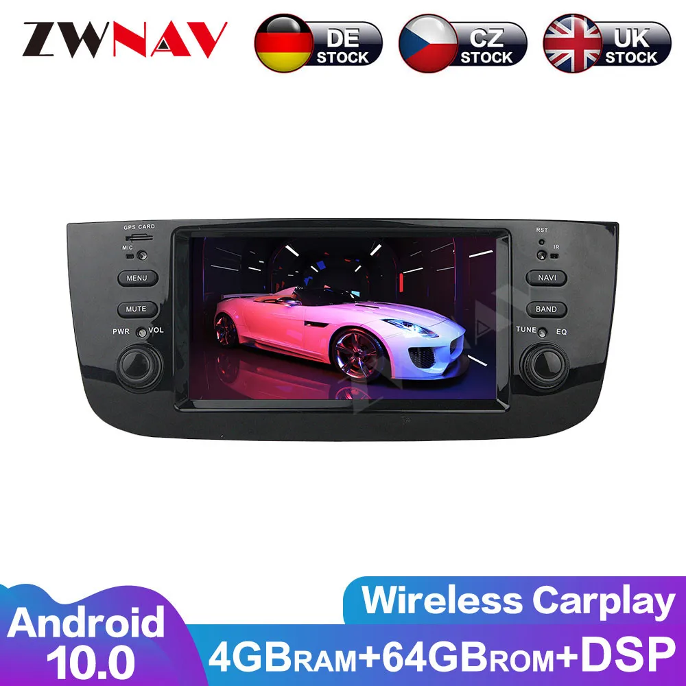 ZWNAV Car Multimedia Player 2 Din Android 10.0 Screen For Fiat/Linea/Punto 2009-2015 Car GPS Automotivo Radio  stereo Head Unit