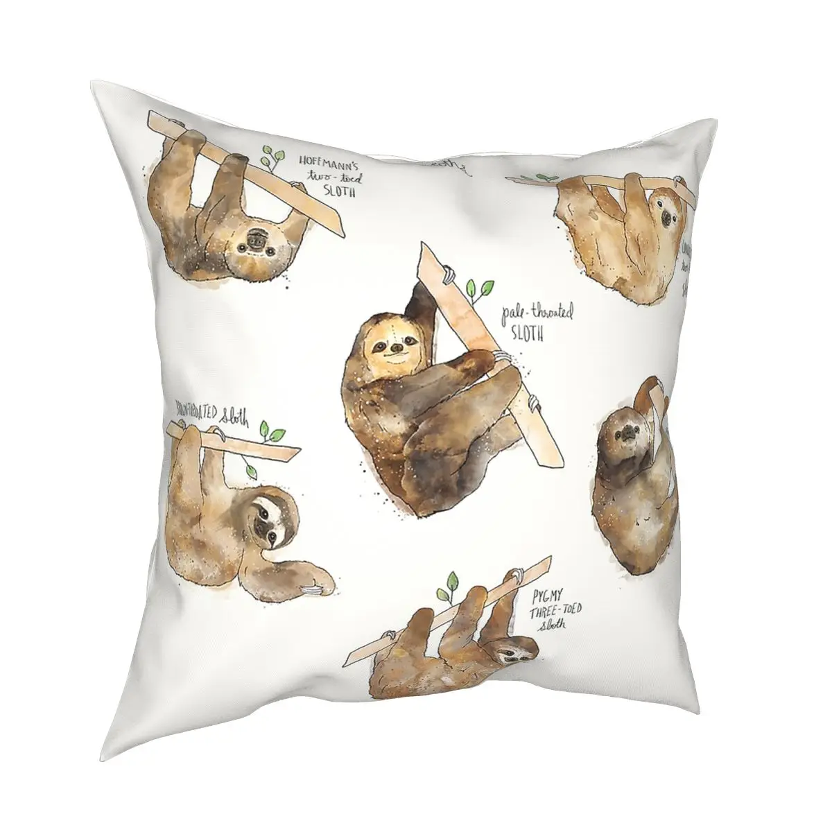 

Sloths Animal Sloth Pillow Case Home Decorative Cushion Cover Throw Pillow for Home Polyester Double-sided Printing Casual