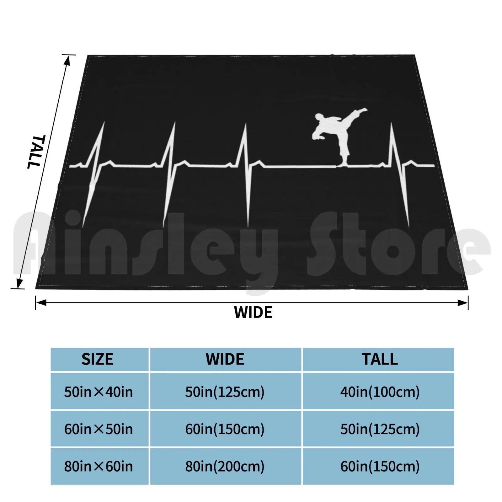 Heartbeat Fighting Blanket For Sofa Bed Travel Kickboxing Martial Arts Heartbeat Ecg Ekg Electro Cardiogram