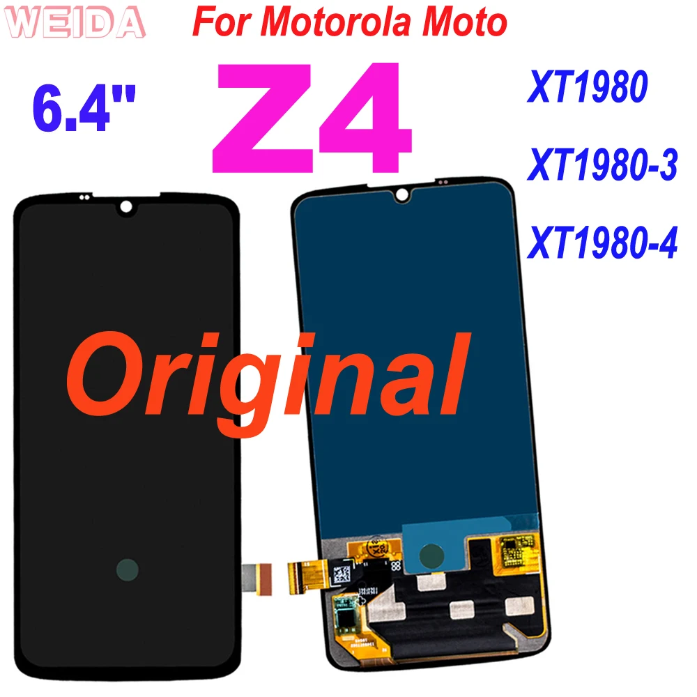 Original 6.4\'\' LCD For Motorola Moto Z4 LCD Display Touch Screen Digitizer Assembly for Moto Z4 Display XT1980 XT1980-3 XT1980-4