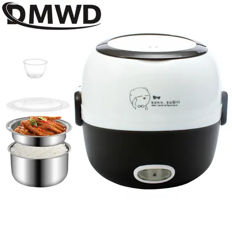 Mini Electric Rice Cooker Lunchbox 2 Layers 110V/220V DMWD