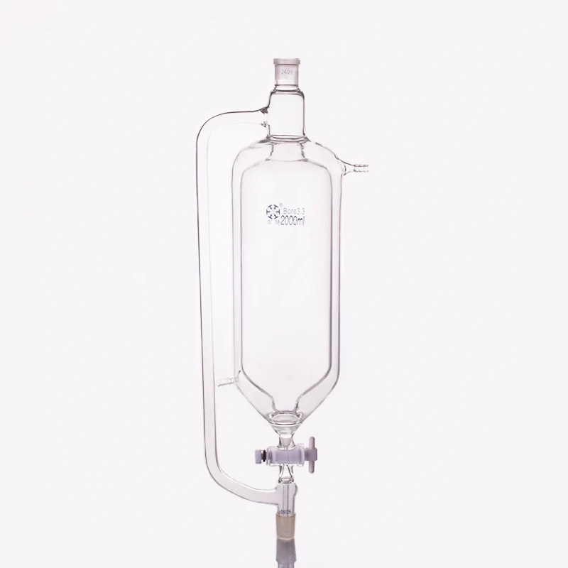 

Double layer separatory funnel constant pressure shape,2000ml,Joint 24/29,Addition funnel, low-temperature, PTFE stopcock