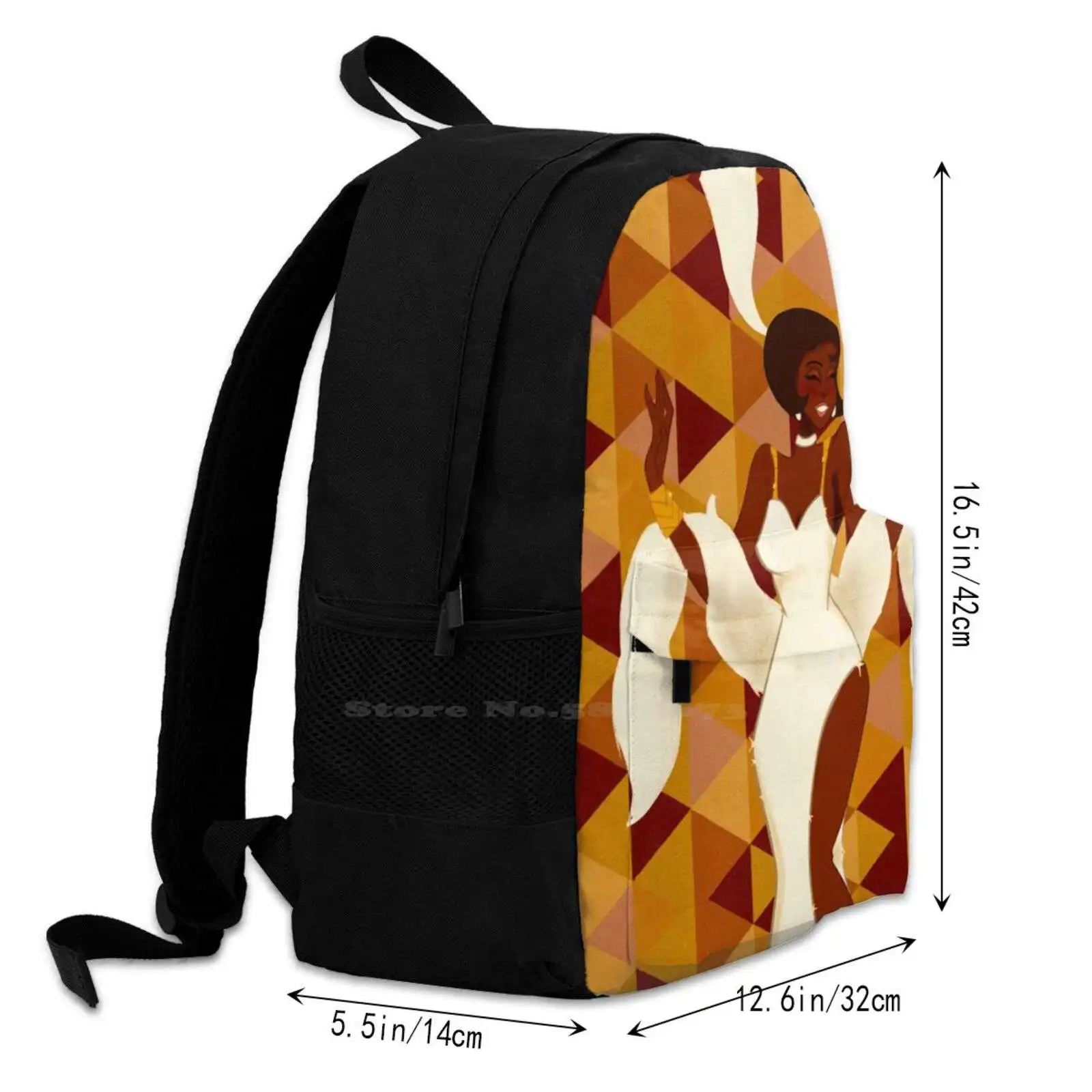1920S Princess Large Capacity School Backpack Laptop Bags Illustrator Princess