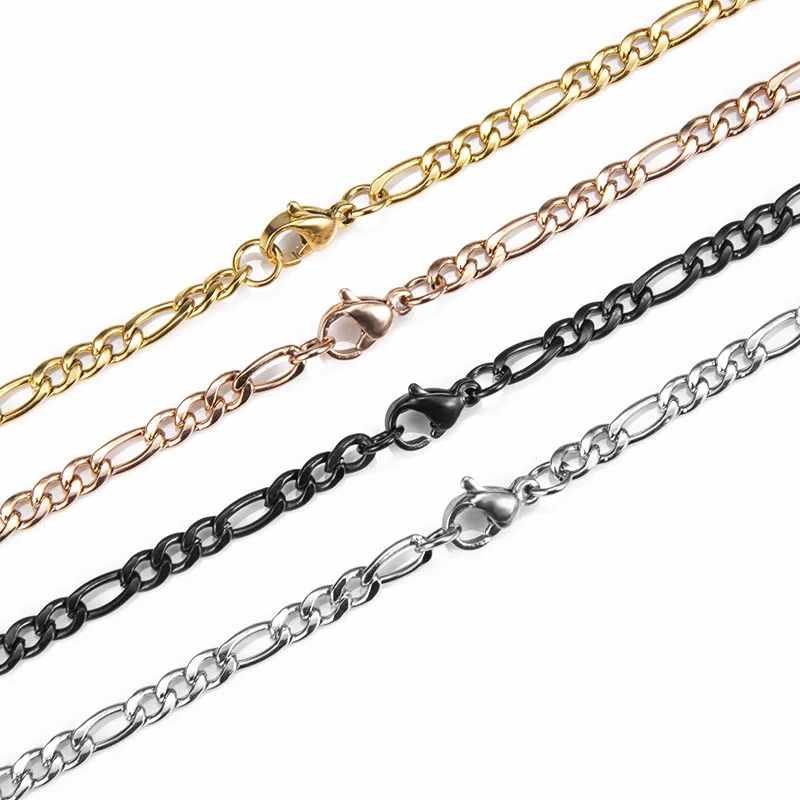 Modische Neue Figaro-Kettenhalskette für Männer Punk Silberfarben Edelstahl Lange Halskette Männer Hip-Hop Schmuck Geschenk – Detail 7