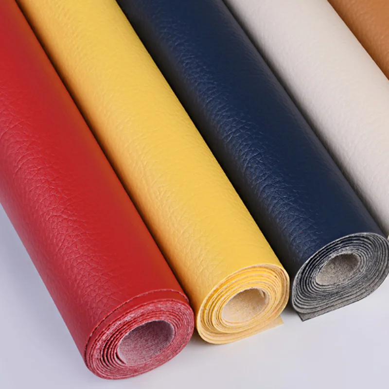 100*138cm Litchi pelle sintetica tessuto in pelle PU tessuti in ecopelle artificiale borse fai da te decorazione del divano materiali per cucire
