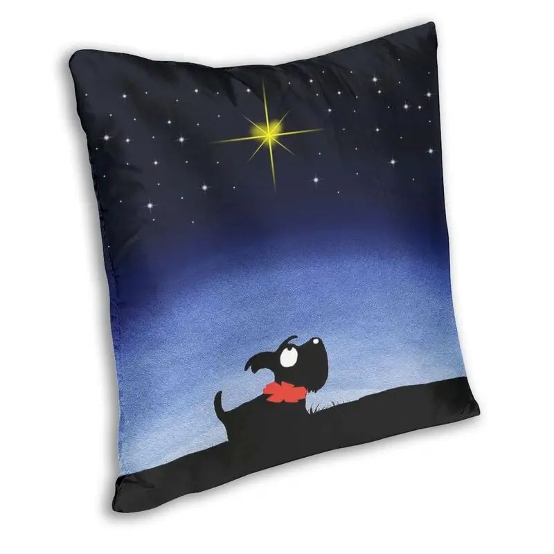 Scottie Dog Star Cushion Cover 45x45cm Decoration 3D Printing Scottish Terrier Cartoon Graphic Throw Pillow for Sofa Double Side