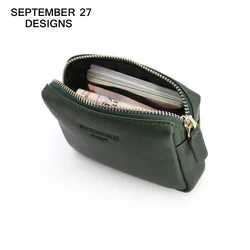 Coin Purses Female Genuine Leather Zipper Mini Car Key Wallets Women 100% Cowskin Credit Card Bag Casual Pouch