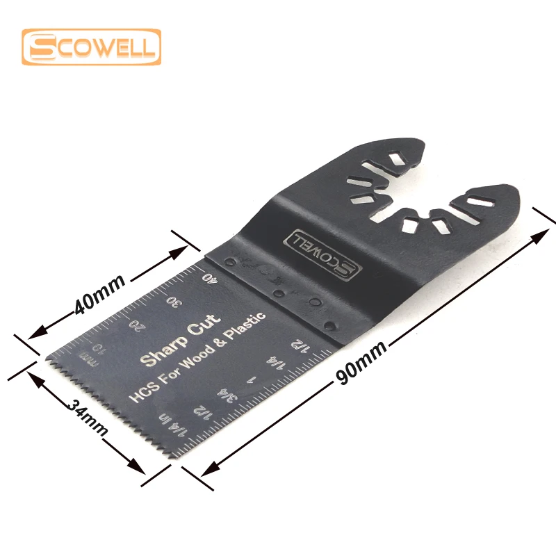 Wholesales 100PCS SCOWELL 34mm Universal Shank HCS Plunge Oscillating Tool Saw Blades For Multi Master Tools Wood Cutting