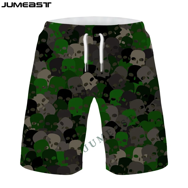 Jumeast Men Women Boy Girl 3D Hunting Skull Camouflage Children Board Shorts Kids Summer Trunks Beach Casual Sweatpants Pants