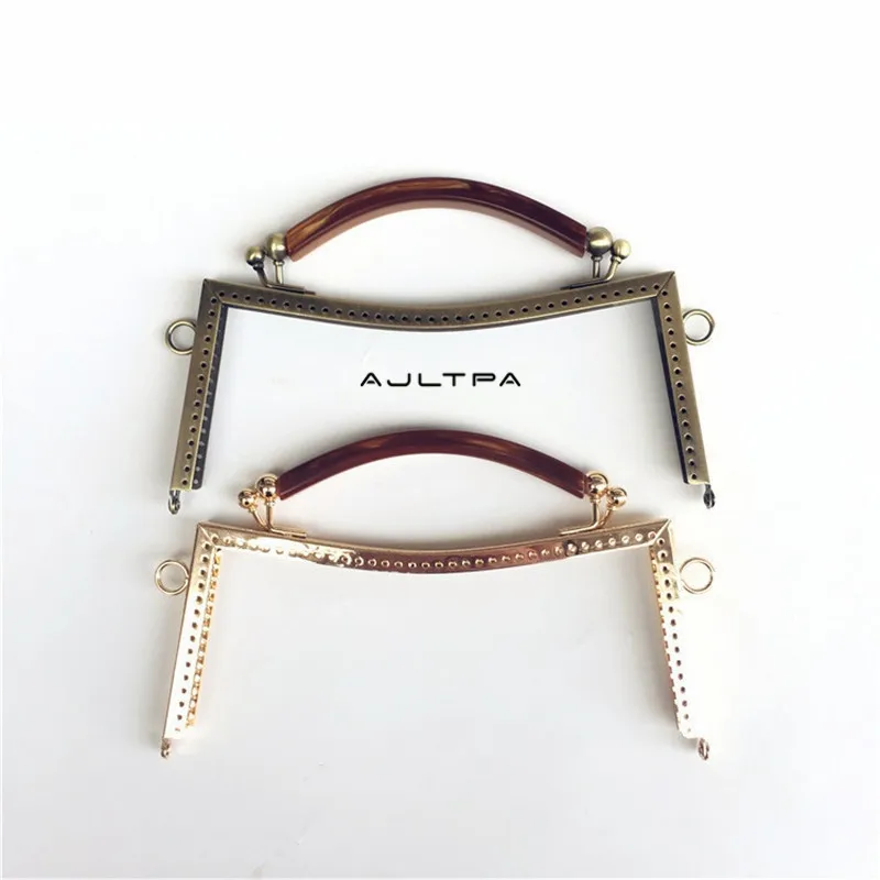 50Pcs New 20.5cm Metal Purse Frame Handmade Kiss Clasp Mouth Gold Package For DIY Handbag Bag Accessorie