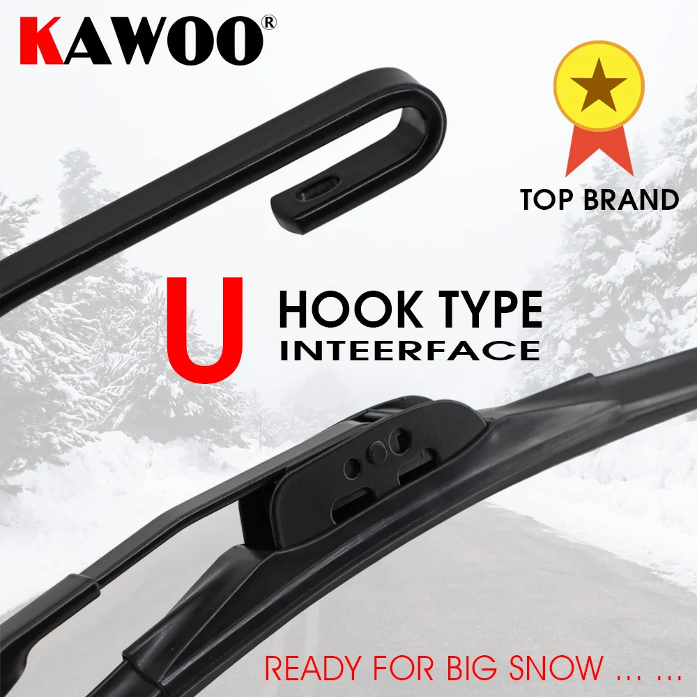 Winter Snow Car Wiper Blade U Hook Natural Rubber Windshield Windscreen Wiper 14\