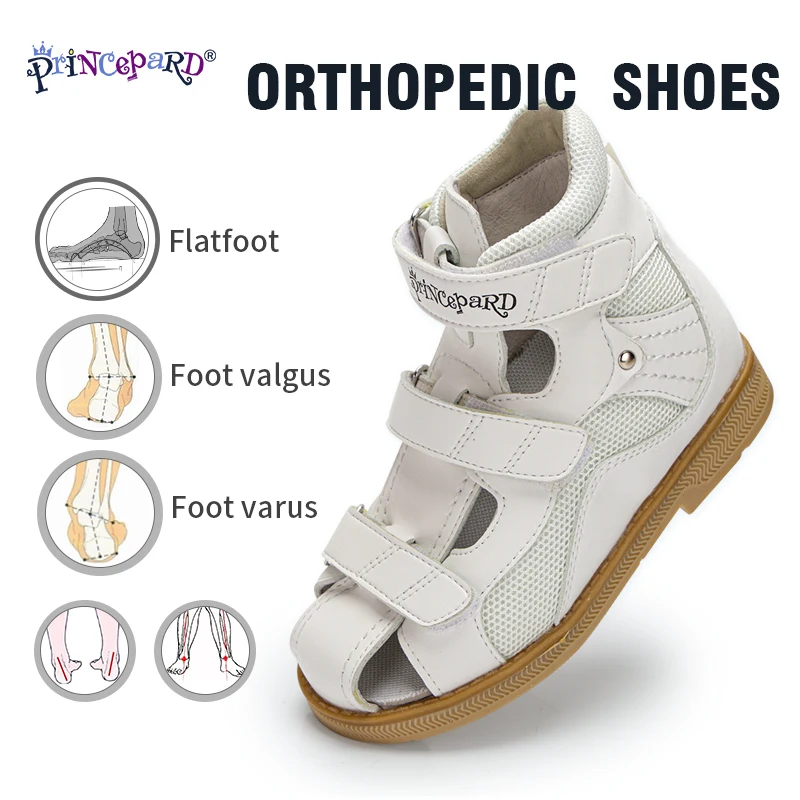 Princepard 2022 Children Orthopedic Shoes for Flat Feet Summer Kids Footwear Closed Toe Boys Girls Sandals with Ankle Support