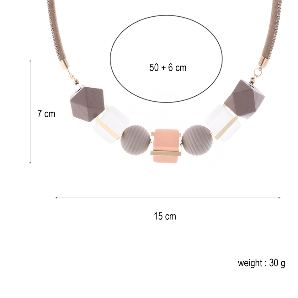 Match-Right Women Necklace Statement Necklaces & Pendants Wood Beads Necklace For Women Jewelry MX012